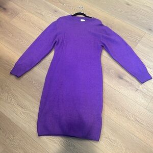 Purple Midi Sweater Dress XL